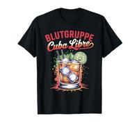 Cocktail per Bartender Addio al nubilato Blutgruppe Cuba Libre Maglietta