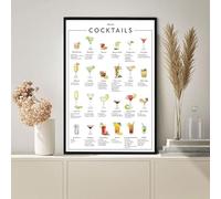 Cocktail Ricetta Coc Poster Stampe Classiche Vintage Tela Dipinto Immagine Artistica Per Arredamento Soggiorno Senza Cornice 50x70 Cm