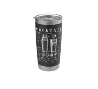 Cocktail Shaker Barista Bar Bevande Alcoliche Vintage Brevetto Bicchiere termico in acciaio inox doppia parete