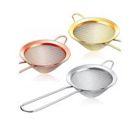 Cocktail Strainer Set of 3 - Stainless Steel Conical Tea Strainer - Convenient Locking Tool