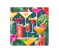 Cocktail tropicale Stampa Blocco di mattoni Puzzle Quadrato Creativo Building Blocks Puzzle Casa Scrivania Decor