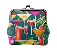 Cocktail tropicale stampato microfibra PU portafoglio in pelle bacio blocco mini sacchetto per rossetto chiave cambiamento organizzazione