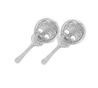 COCKTAIL7 Scolapasta da cocktail professionale Skull Art Deco Design Chitarra Teschio di Morte Acciaio Inox 304 Attrezzature da Bar Mixologia Cocktail Strainer Set di 2 Pezzi