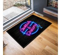 Cocktails E Sogni Tappeto Da Porta Neon Anni '80 60 X 40 Cm Tappeto Per Stanza