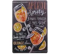 Cocktails - Stile retrò lavagna a gesso, insegne vintage in latta per grotte, cucine, uffici e altro ancora (Aperol Spritz) Beer Cafe Bar Pub Beer Club Wall Decor Sign 20 x 30 cm