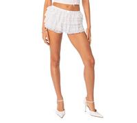 CocMouse Pantaloncini da donna con volant Lolita Bloomers elastico in vita con fiocco anteriore in pizzo a strati pantaloni zucca Y2k Sweet Pettipants, bianco, M