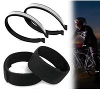 Coco Berming 4 Pezzi Mollette per Pantaloni da Bicicletta per Ciclisti, Fermagli per Pantaloni Clip Riflettenti Universali, Cinghie Elastiche Antiscivolo per Ciclismo Jogging Escursionismo