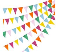 Coco Berming 5 Pezzi Bandierine Colorate, Multicolore Festone Striscione 24 Metri, 60 Bandiere Ghirlanda, Festoni Decorazioni per Festa, Compleanno, Matrimonio, stanza dei Bambini, Giardino (Stile A)