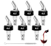 Coco Berming 6 pezzi Versatore Bottiglia, Dosatore per Bottiglie 4cl, Versatori Dosatori Trasparenti con Spazzola, Versatore Automatico Misurato per Bottiglie per Vino Rosso, Whisky (40ml)