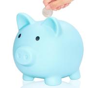 Coco Berming Salvadanaio Maialino, Porcellino Infrangibile, Adatto a Monete, Decorazioni Casa e Regalo per Compleanni e Festività (Azzurro)