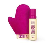 Coco & Eve Sunny Honey Mousse autoabbronzante naturale - (Scuro) Set abbronzante Bali con guanto autoabbronzante | antietà, anti cellulite (212ml)