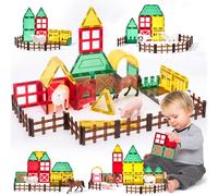 COCO&Friends Costruzioni Magnetiche per Bambini 3 Anni, 45 Pezzi Blocchi Magnetici per Bambini con Animali, Costruzioni Giocattolo Magnetiche Educativi Calamite Montessori per Bambini 2 3 4 5 Anni