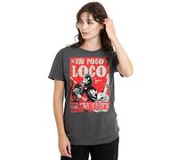 Coco Hector And Miguel Un Poco Loco Poster Ladies T Shirt, Charcoal, Carbone, M Donna