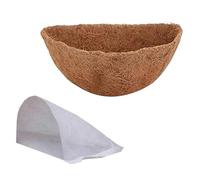 COCO LINERS - Liner della finestra | Rivestimenti in fibra di coco | Buccia rotonda di cocco per piantare fodere di sostituzione per cesto appeso a parete sospeso pre-formazione di fibra di fibra di c