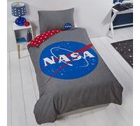 Coco Moon Nasa - Set copripiumino e federa per letto singolo o matrimoniale, reversibile, per bambini Space Mad (piumone singolo)