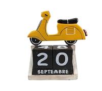 Coco Papaya Calendario Perpetuo in Legno Decoro Scooter Giallo