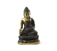 Coco Papaya - Statuetta in miniatura Buddha Bhumisparsha Mudra in bronzo, 5,50 cm