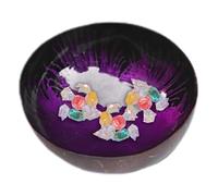 Coco - per cereali lucidata, decorazione per la casa per ufficio, casa, per servire frutta, nocciole, chiavi, 12-14 cm, guscio di cocco naturale per tavolo, insalatiere, contenitore per