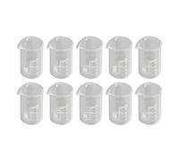 Cocoarm 10 Bicchieri in Vetro Borosilicato da 10 Ml con Scala Graduata Trasparente e Beccuccio per Uso Sperimentale in Aula di Laboratorio