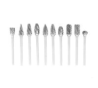 Cocoarm 10pcs Tungsten Carburo Burr Set File Rotanti a Doppio Taglio Strumenti Rotanti per Intaglio di Lavorazione in Metallo con Stinco 3 Mm Adatta Agli Strumenti Pneumatici Elettrici
