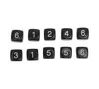 Cocoarm 16 Mm Numero in Plastica di Dadi Sostenibili Impostati per L'educazione Digitale in Classe - Assistente per L'apprendimento dei Giochi da 20 Pezzi per Bambini e Insegnanti (BLACK)