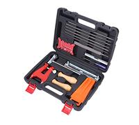 Cocoarm 16 Pezzi Kit per Affilare la Catena della Motosega, Ferro, Alluminio, Plastica, Acero, Affilatrice per Motosega con 6 Lime Rotonde, Lime Piatte, Cuneo e Custodia per la Manutenzione della