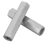 Cocoarm 2 Pacchetti M10x60 Mm Dado a Biella Lungo Dado Esagre Filo Femmina in Acciaio Carbone Zinco per Bulloni Viti a Macchina con Superficie Zincata