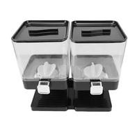 Cocoarm 2PCS Dispensatore per Cereali, Contenitore Ermetico per Alimenti Secchi da 3.7L con Pulsante Rotante per Dispensa Caramelle Noci Chicchi di Caffè (BLACK)