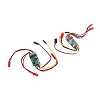 Cocoarm 2pcs RC Brushed ESC, Controllore Elettronico di Velocità Bidirezionale a Doppia Via con Protezione Dal Surriscaldamento e Resistente Agli Schizzi, per RC Modello Barca Carro