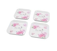 Cocoarm 4 Piatti per Snack Alla Frutta, Piatti da Dessert in Melamina, 15 X 15 Cm, in un Unico Pezzo, Piatto da Portata Modellato di Grande capacità, per la Casa, la Scuola, il Ristorante, Snack di