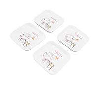 Cocoarm 4 Piatti per Snack Alla Frutta, Piatti da Dessert in Melamina, 15 X 15 Cm, in un Unico Pezzo, Piatto da Portata Modellato di Grande capacità, per la Casa, la Scuola, il Ristorante, Snack di