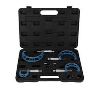 Cocoarm 4Pcs Set di Micrometri Esterni, 0-4 Pollici Graduazione 0.0001 Pollici Utensile Macchinista Set di Micrometri Precisi in Lega Anima in Carburo Sonda in Acciaio Inossidabile con