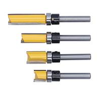 Cocoarm 4pcs Tascher Router Bit Set 1 Gambo 4 Pollici Giallo Argento Rotondo, Taglio a Filo Taglierina Tenone per L'installazione della Cerniera della Porta in Legno