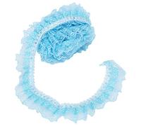Cocoarm 5 Iarde di Nastro in Pizzo in Pizzo in in con Punti di Stampa e Abbellimenti di Paillettes per Relitti di Nozze Artigiani Fai -da -te Che Avvolgono gli Accessori per Capelli per Capelli (BLUE)