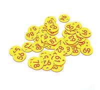 Cocoarm 50 Etichette per Alveari in ABS, Etichette Rotonde Numerate, 3,6 Cm, con Foro per l'apicoltura e l'identificazione del Bestiame, Rosso Giallo, Facile Marcatura e Gestione delle informazioni.