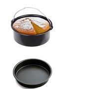 Cocoarm Accessori per Friggitrice Ad Aria, Set da 3 Pezzi Antiaderente da | Inserti di cottura per camere compatte, cestello in rete tondo per croccanti, struttura in acciaio al carbonio per snack