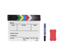 Cocoarm ACRYLIC CLAPBOBOCK, ASCH CHERASE CLAPBORD CON MARKER E ERASER, Regista Cinematografico TV Cut Action Scene Clapper Board Slate, per Germogli di Cinema, Televisione E Cinema, Scrittura Facile