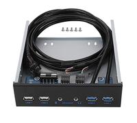 Cocoarm Adattatore del Pannello Frontale USB 3.0, Pannello Anteriore Audio HD con 2 Porte USB 3.0 2 Porte Jack per Microfoni per Cuffie per PC Custodia per Computer da 5,25