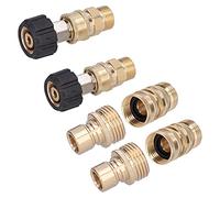 Cocoarm Adattatore per Idropulitrice, Kit di Disconnessione Rapida in Ottone Accoppiatore per Idropulitrice 8 Pezzi Fino a 5000 PSI M22 Raccordi per Tubi da Giardino da 14 e 3 4 Pollici per