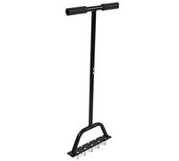 Cocoarm Aeratore Manuale Aeratore per Terreno in Acciaio al Carbonio con Pedale Allargato Ispessito 12,8 X 12,8 Pollici Maniglia a T Palo da 13,5 Pollici per Allentamento e Rotazione del Terreno per