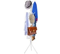 Cocoarm - Appendiabiti in metallo, altezza 174 cm, stabile, con 8 ganci per soggiorno, camera da letto, ufficio (bianco)