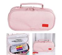 Cocoarm Astuccio in Tela, Custodia Multifunzionale con Manico Rinforzato con Rivetti per Materiale Scolastico per Ufficio, capacità Elevata e Design Durevole (PINK)