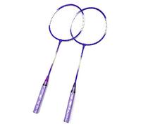 Cocoarm Badminton Racket Set 2 Racchette Super Leggere Lega di Ferro con Supporto a T e Manico Diviso per Principianti Bambini Sport Indoor e Outdoor (PURPLE)