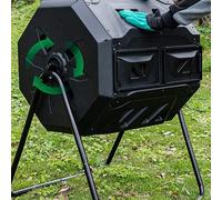 Cocoarm Bidone per Compost da 42 Galloni, Bidone per Compost Ribaltabile in Plastica per da Esterno Girevole da 160 Litri, Aerazione Facile da Girare, Struttura Resistente per Compostaggio in
