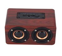 Cocoarm Bluetooth Speaker in Legno, Wireless Retro 6W (Brown wood grain | Doppi driver da 52 mm, scheda TF AUX, radio FM, batteria da 1500 mAh, vero legno massello, decorazione per tablet domestico