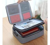 Cocoarm Borsa Porta Certificati, Borsa Portadocumenti in Tessuto Oxford con Chiusura a Codice di Sicurezza, Organizer Multistrato 37 X 14 X 27 Cm, Grande capacità per Utenti in Viaggio in Ufficio a