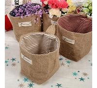 Cocoarm Borsa Portaoggetti in Cotone e Lino, Pieghevole, da Appendere, 10 X 10 X 13 Cm, Organizer da Parete per Porta con Cordino per Appendere, Stile Pastorale, per Camera da Letto, Dormitorio,