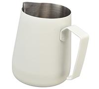 Cocoarm Brocca per Schiuma di Latte, Brocca per Latte in Acciaio Inossidabile 304 da 450 Ml, Tazza per Montalatte Ispessita con Beccuccio Appuntito per Macchina per caffè Art Home Cafe Barista (WHITE)
