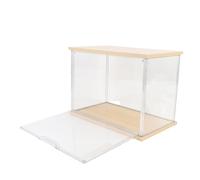 Cocoarm Cancella di Visualizzazione della Chiara, Scatola Acrilica con Base in Legno, Vetrina per la Polvere per Figure da Collezione Bambole 14.3x8.7x10.7in (Yellow)