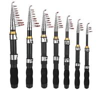 Cocoarm Canna da pesca telescopica Piccola canna da pesca portatile asta corta telescopica per acqua salata acqua dolce (2,1 m)